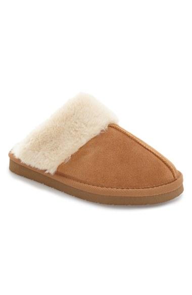 Women's Minnetonka Mule Slipper M - Brown