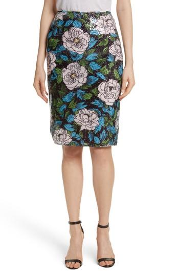 Women's Diane Von Furstenberg Sequin Pencil Skirt - Green