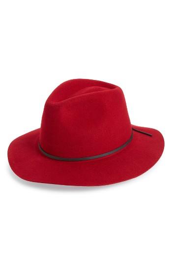 Women's Brixton 'wesley' Wool Fedora - Red