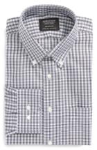 Men's Nordstrom Men's Shop Smartcare Traditional Fit Check Dress Shirt .5 32/33 - Grey