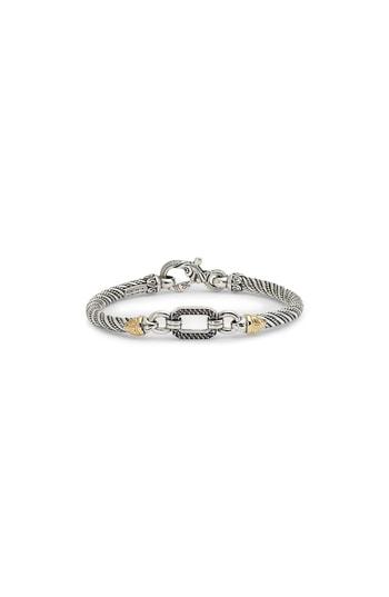 Women's Konstantino Hermione Silver & Gold Bracelet With Black Diamonds
