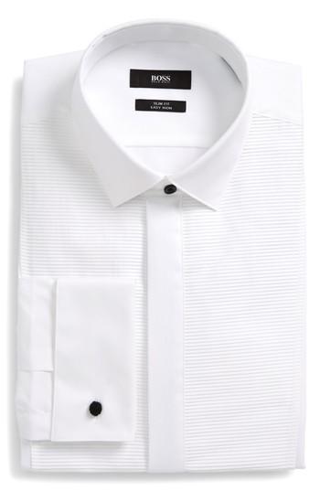 Men's Boss Slim Fit Formal Dress Shirt - White