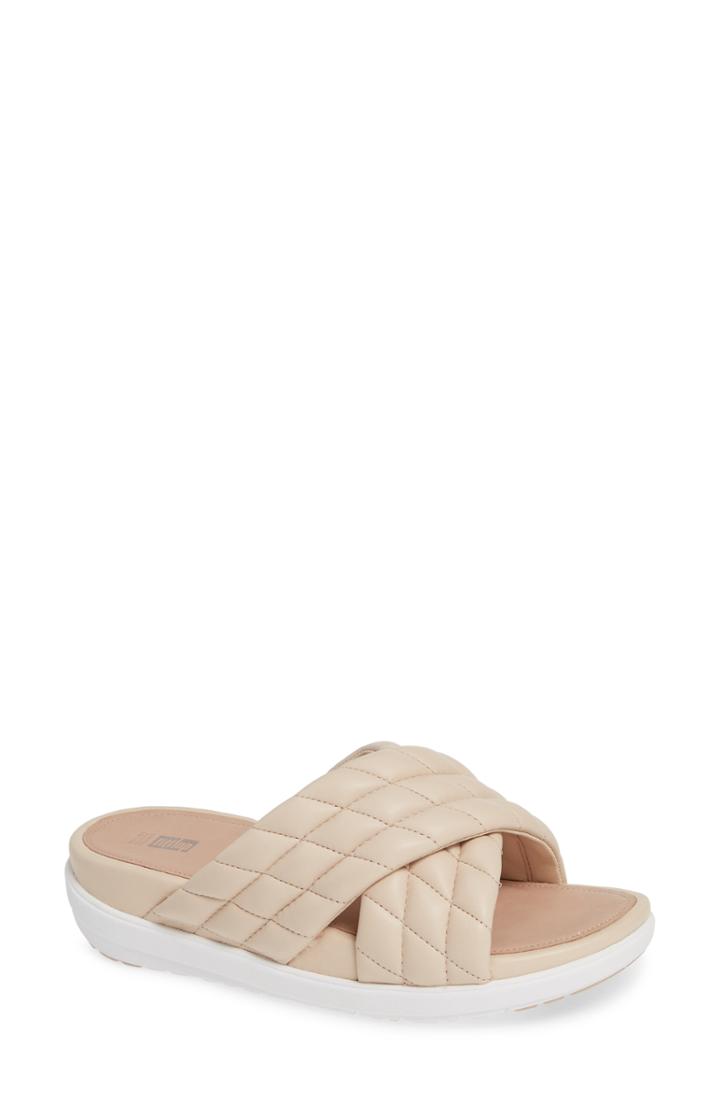 Women's Fitflop Loosh Luxe Slide Sandal M - Beige