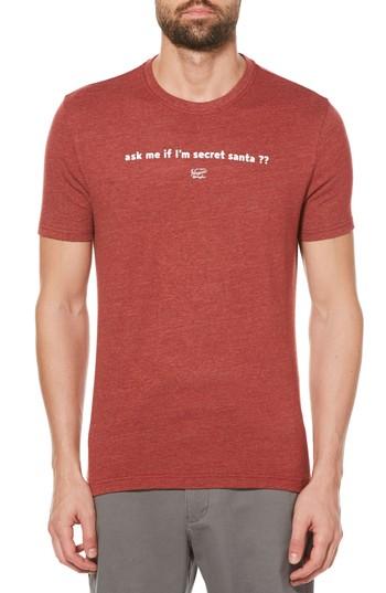 Men's Original Penguin Secret Santa T-shirt - Red