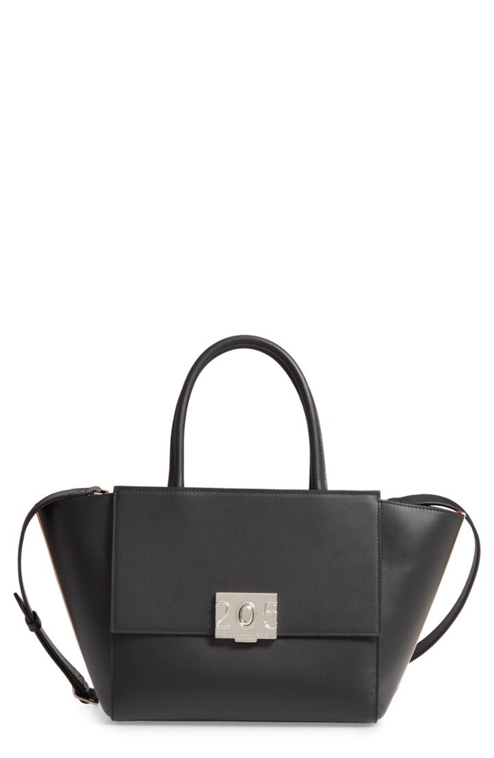 Calvin Klein 205w39nyc Bonnie Top Handle Leather Satchel - Black