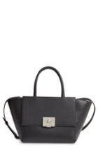 Calvin Klein 205w39nyc Bonnie Top Handle Leather Satchel - Black