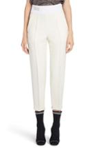 Women's Fendi Wool & Silk Gazar Crop Pants Us / 42 It - White