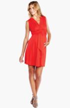 Women's Maternal America Tie Front Maternity Dress - Red