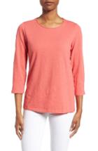 Women's Eileen Fisher Slubby Organic Cotton Jersey Top, Size - Pink