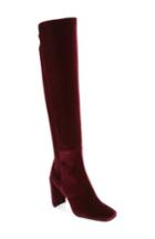 Women's Stuart Weitzman Jackson Stretch Velvet Knee High Boot .5 M - Burgundy