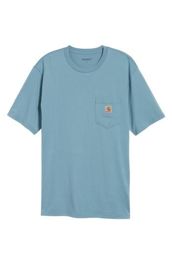 Men's Carhartt Work In Progress Logo Pocket T-shirt, Size - Blue