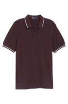 Men's Fred Perry Extra Trim Fit Twin Tipped Pique Polo - Burgundy