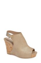 Women's Charles By Charles David Lobby Slingback Wedge Sandal M - Beige