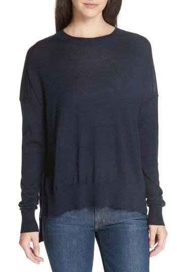 Women's Derek Lam 10 Crosby Tissue Weight Boxy Crewneck Sweater - Blue