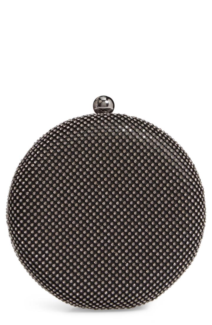 Nordstrom Crystal Embellished Circle Clutch - Black