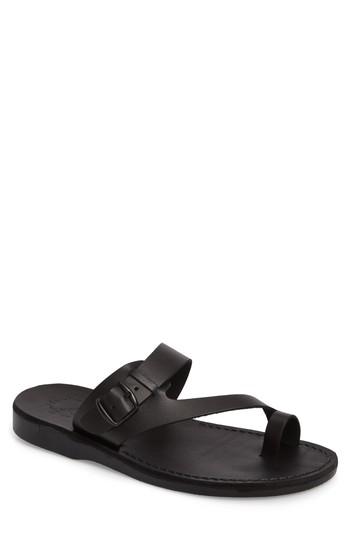 Men's Jerusalem Sandals Abner Toe Loop Sandal -7.5us / 40eu - Black