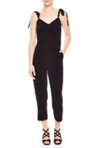 Women's Sandro Beaded Crop Jumpsuit Us / 36 Fr - Black