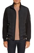 Men's Michael Kors Mixed Media Quilted Jacket - Black