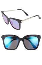 Women's Diff Bella 52mm Polarized Sunglasses - Matte Black/ Blue