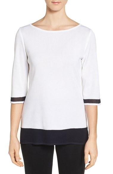 Women's Ming Wang Contrast Knit Tunic