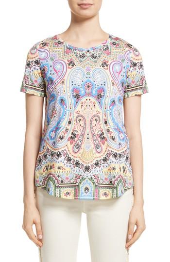 Women's Etro Paisley Print Cotton Tee Us / 38 It - Blue