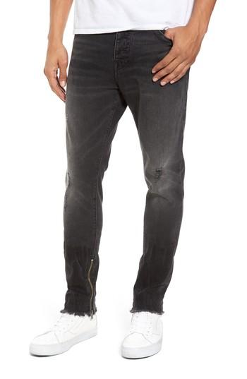 Men's True Religion Brand Jeans Finn Frayed Skinny Fit Jeans X - Black