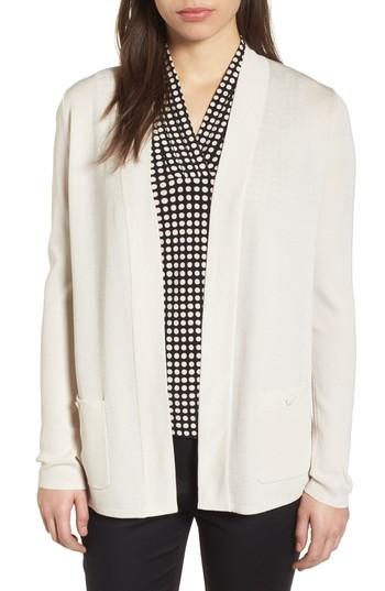 Women's Anne Klein New York Patch Pocket Cardigan, Size - Beige