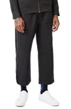 Men's Topman Aaa Collection Crop Wide Leg Trousers - Black