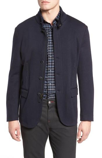 Men's Bugatchi Stand Collar Blazer R - Blue