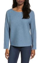 Women's Eileen Fisher Boxy Ribbed Wool Sweater - Blue