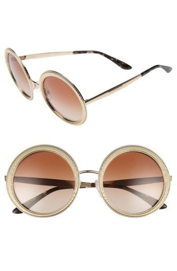 Women's Mdg Madonna For Dolce & Gabbana 54mm Gradient Round Sunglasses - Gold/ Brown Gradient