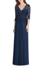 Women's Jenny Packham Lux Chiffon Gown - Blue
