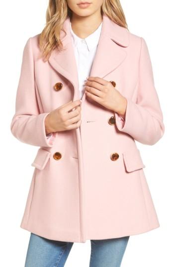 Women's Kate Spade New York Wool Blend Peacoat - Pink