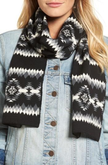 Women's Pendleton Merino Wool Muffler, Size - Black