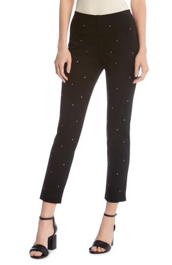 Women's Karen Kane Piper Rhinestone Detail Skinny Pants - Black