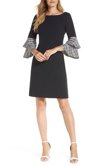 Women's Eliza J Double Ruffle Sleeve Dress - Blue