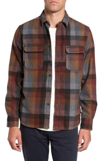 Men's Jeremiah Heath Brushed Flannel Shirt, Size - Burgundy