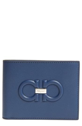 Men's Salvatore Ferragamo Firenze Logo Leather Wallet - Blue