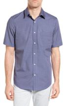 Men's Nordstrom Men's Shop Regular Fit Non-iron Floral Print Sport Shirt, Size - Blue