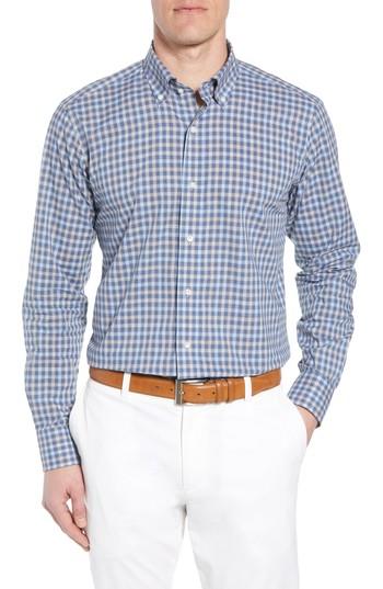 Men's Peter Millar Collection Moshi Melange Check Sport Shirt - Blue