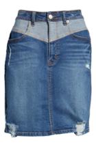 Women's Jordache V-front Ripped Denim Skirt