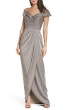 Women's La Femme Surplice Off The Shoulder Gown