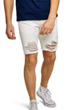 Men's Topman Slim Fit Ripped Denim Shorts - White