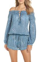 Women's Poupette St. Barth Clara Off The Shoulder Cover-up Romper - Blue