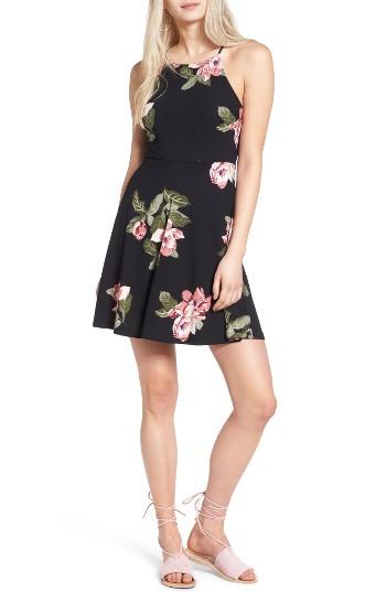 Women's Lush Ava Skater Dress - Black