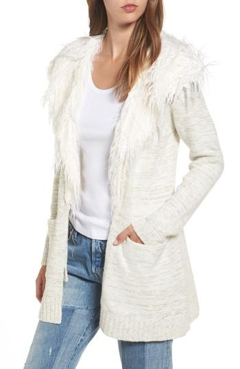 Women's Show Me Your Mumu Roadie Faux Fur Trim Cardigan