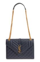 Saint Laurent Medium Cassandra Calfskin Shoulder Bag - Blue