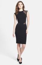 Women's French Connection 'viven' Mesh Inset Body-con Dress - Black