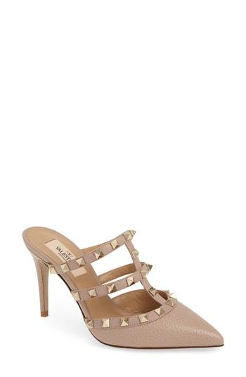 Women's Valentino Garavani Rockstud Cage Mule .5us / 35.5eu - Beige