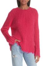 Women's Iro Grunge Destroyed Edge Mohair & Wool Blend Sweater - Pink